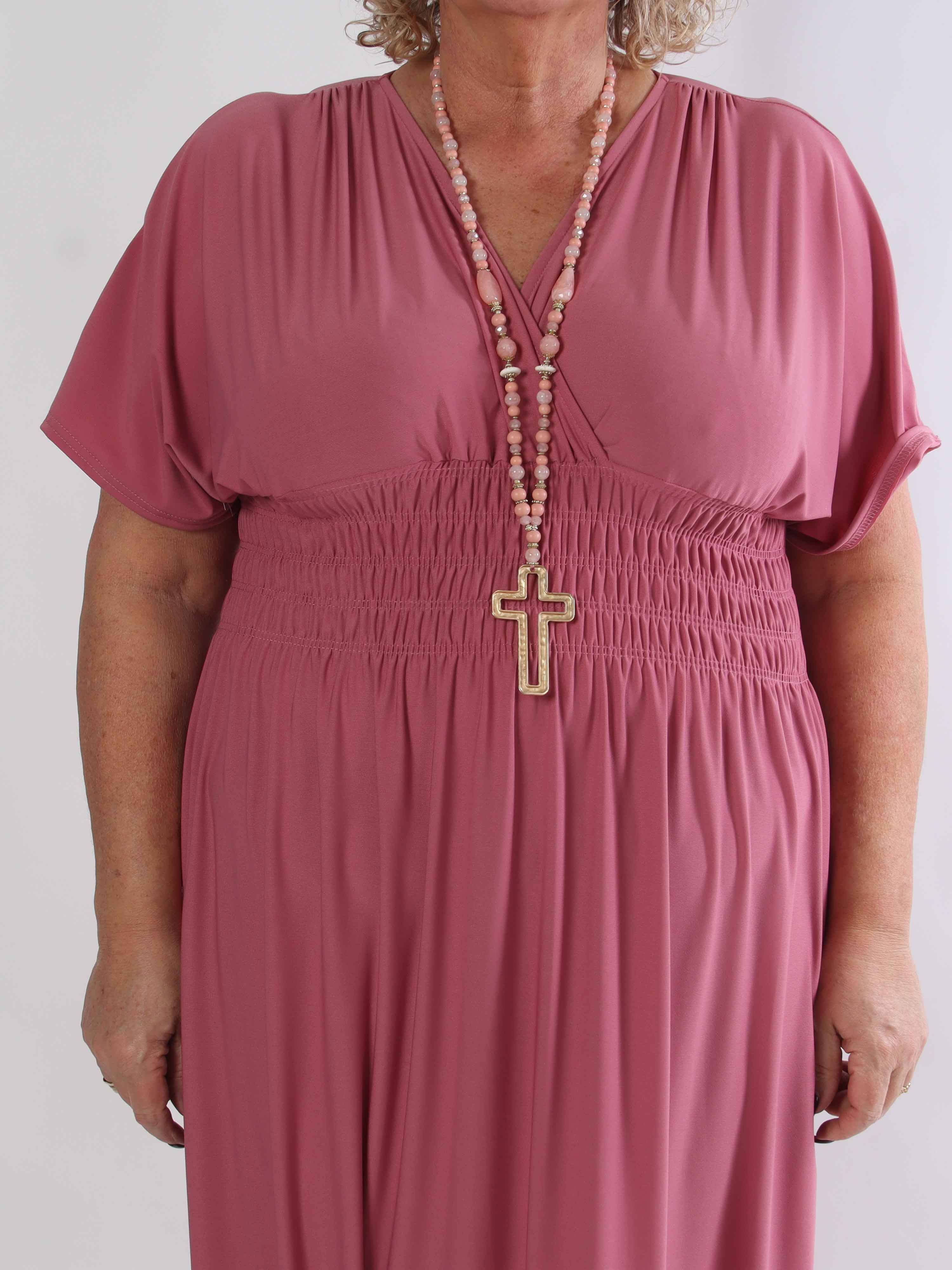 Pams Plain - Elastisk plus size kjole med smock